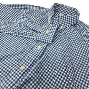 L.L. Bean Button Down‎ Dress Shirt Medium Men's Long Sleeve Blue White Check